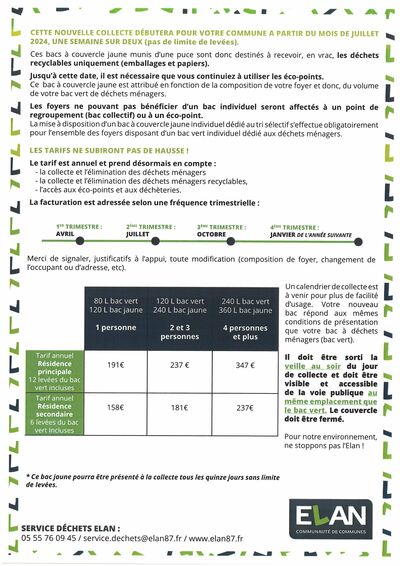 Dotation bac jaune P2